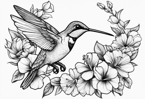 colibri bird
flowers
fine line
gentle tattoo idea