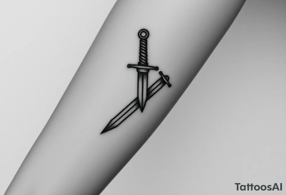 Give me a tattoo based on proverbs 27:17 about iron sharpening iron for me and the guys to get together probably two swords in it tattoo idea
