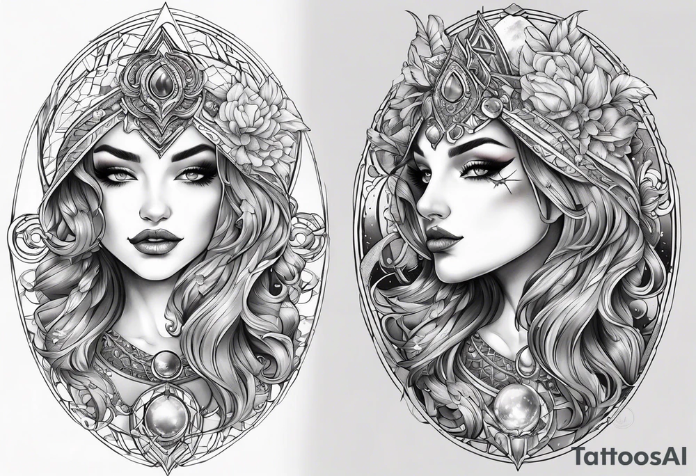 Manisha Lilith moon witch Crafts god tattoo idea