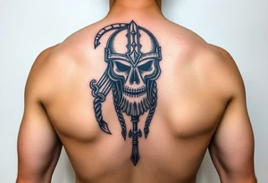 Slavyk bogatyr with helmet tattoo idea