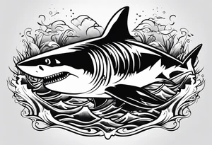 shark attack tattoo idea