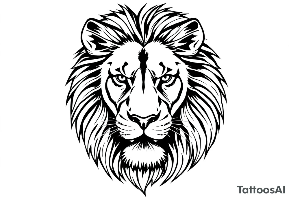 powerful majestic lion, close-up tattoo idea