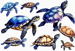 a turtle with indigo fur tattoo idea