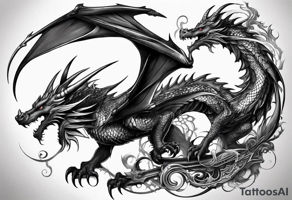 dragon winged tattoo idea