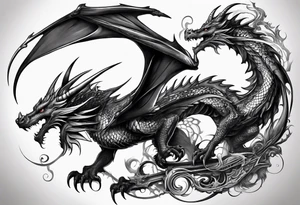 dragon winged tattoo idea