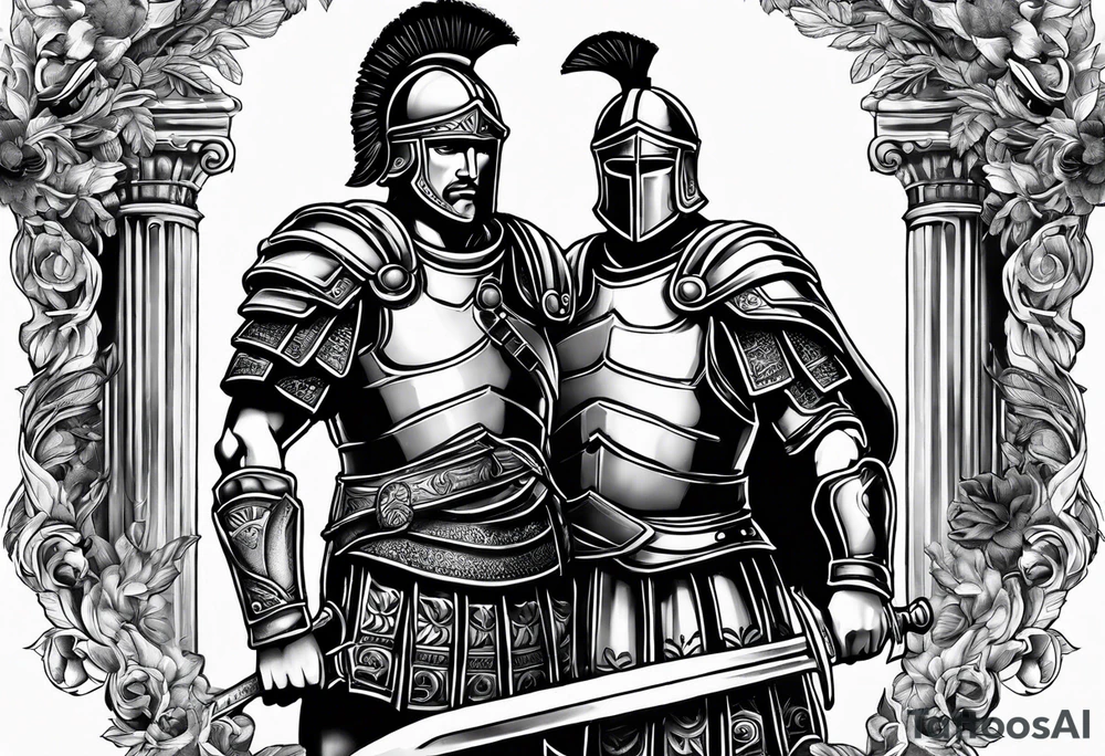 roman soldier, greek soldier, knight tattoo idea