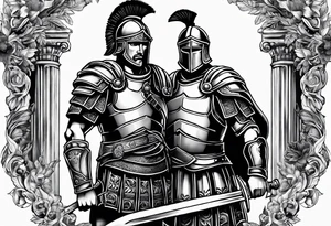 roman soldier, greek soldier, knight tattoo idea