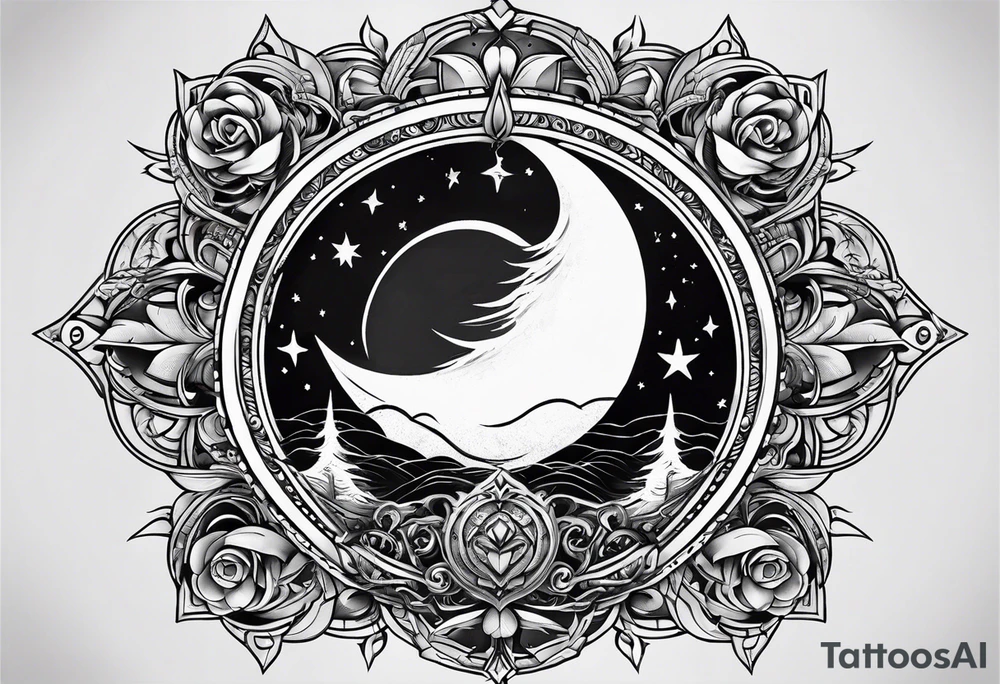 sacred moon tattoo idea