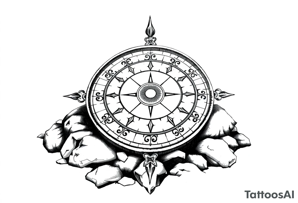 Sundial on the ground tattoo idea