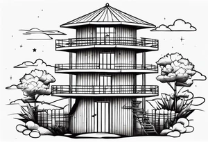 Prison observation tower tattoo idea