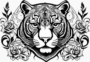 Old school panther tattoo idea