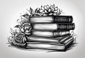 Stack of books tattoo idea