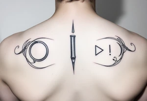 Line tattoo of play, pause, stop rewind, with mental awareness for a woman tattoo idea