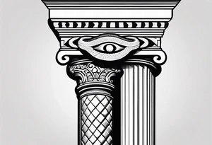 A grecque column with a snake climbing tattoo idea