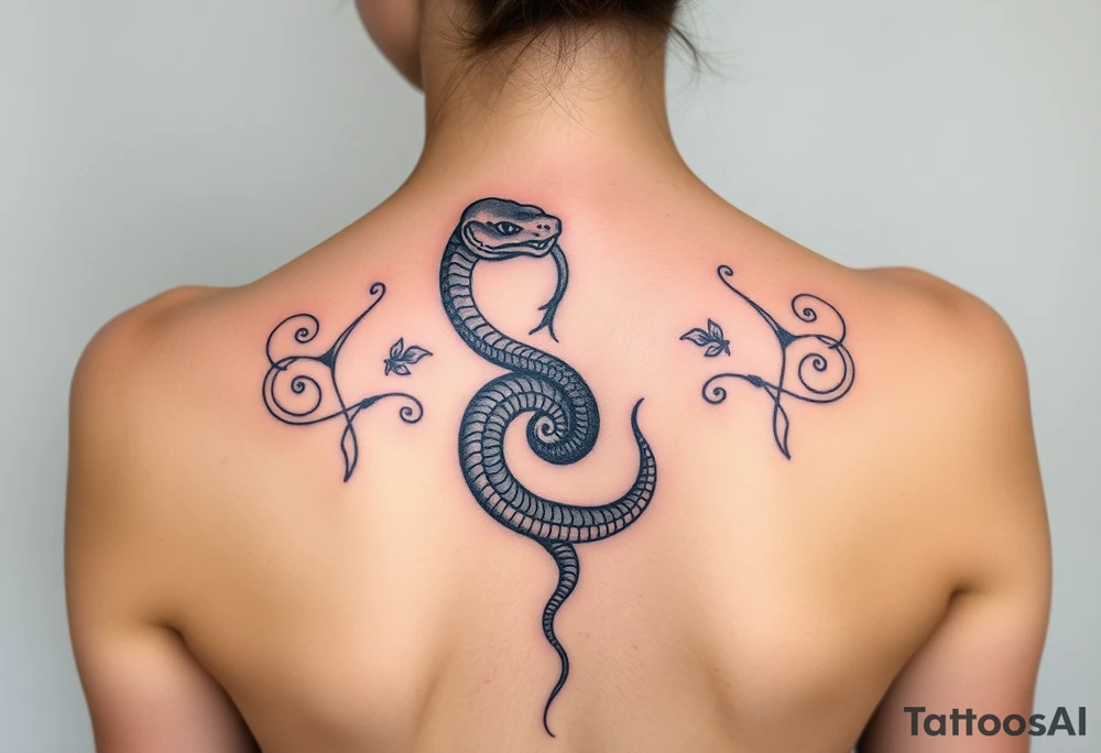 Snake shedding ying yang tattoo idea