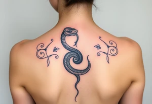 Snake shedding ying yang tattoo idea