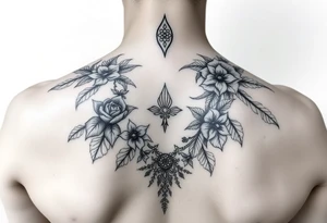 Female full back tattoo garden of eden tattoo idea