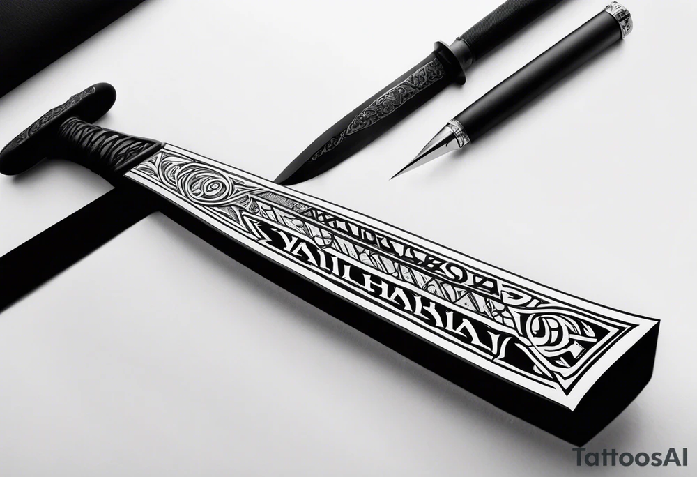 Valhalla sword tattoo idea
