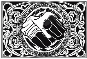Celtic bands, a black power fist, and the names Kaela and Janice tattoo idea