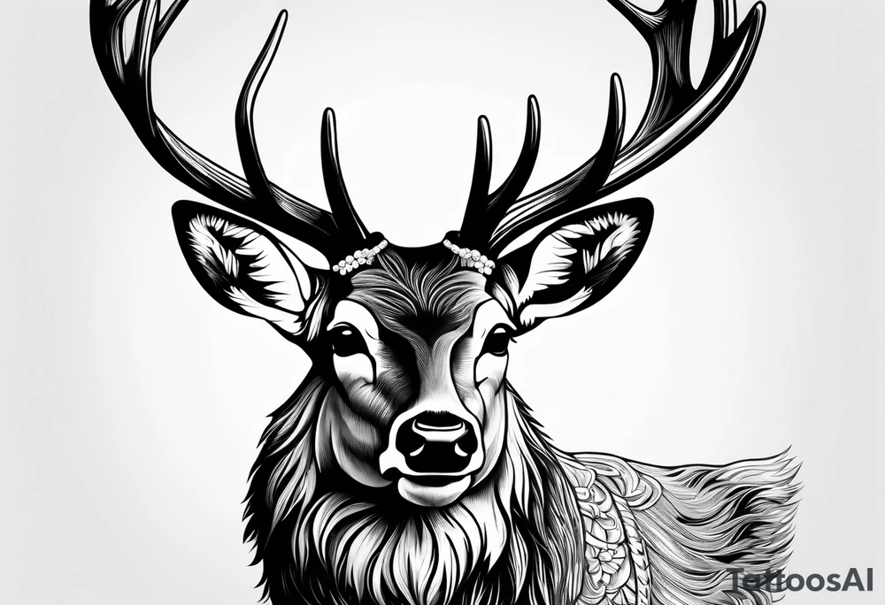 Mule deer head tattoo idea