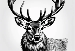 Mule deer head tattoo idea