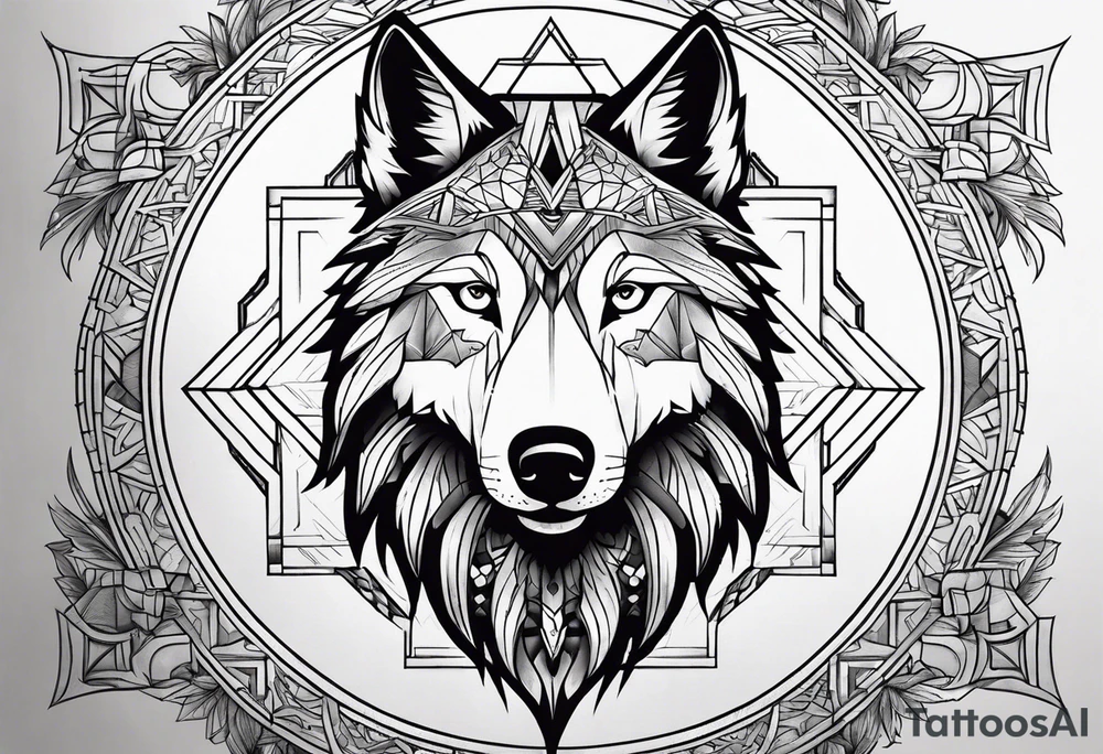 half wolf half eagle tattoo idea