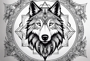 half wolf half eagle tattoo idea