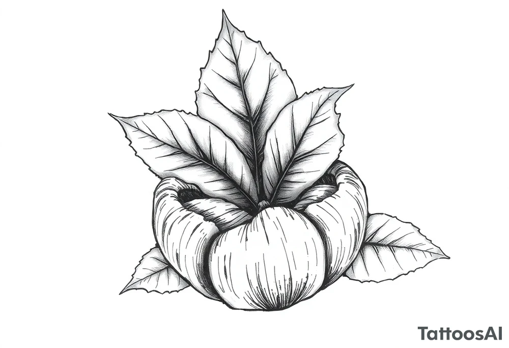 A hazelnut with leave tattoo idea
