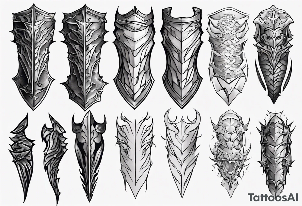 Dragon leg armor tattoo idea