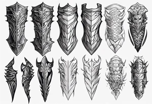 Dragon leg armor tattoo idea