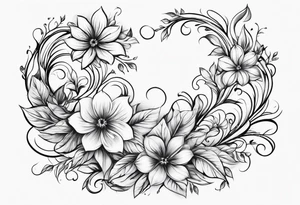 Curved floral leaves; s-shape tattoo idea