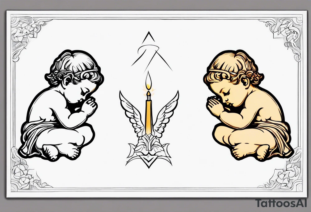 putti praying tattoo idea