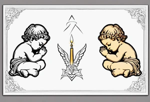 putti praying tattoo idea