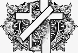 1 Corinthians 13:4 with cross for forearm tattoo idea