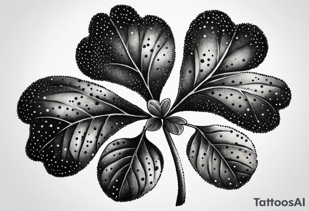 clover with leaf tattoo idea