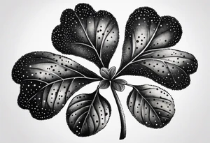 clover with leaf tattoo idea