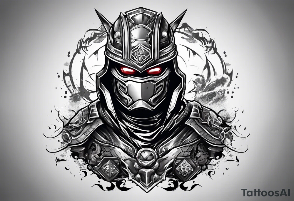 Robot ninja warrior tattoo idea