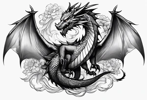 dragon flying tattoo idea