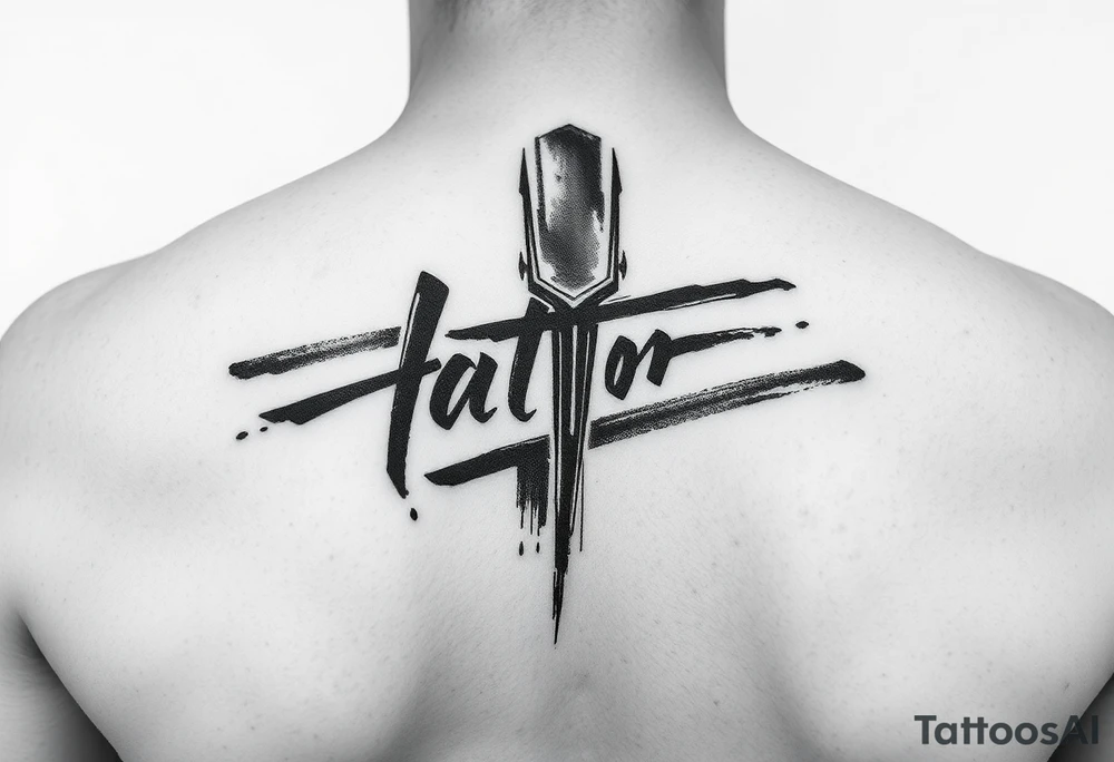 OTF, Black, calligraphy, paint brush stroke tattoo idea