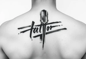 OTF, Black, calligraphy, paint brush stroke tattoo idea