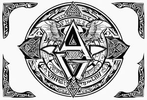 Valhalla  round shield axe
Valknut sword dragon tattoo idea