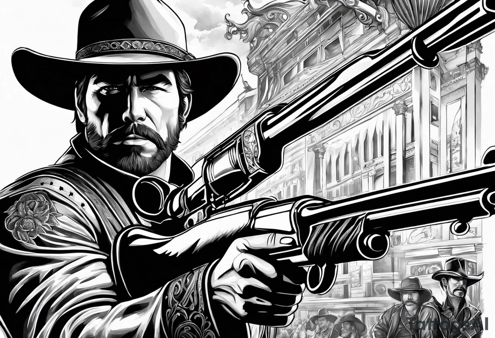Western gunslinger tattoo idea