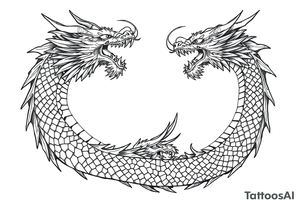 roaring dragons tattoo idea