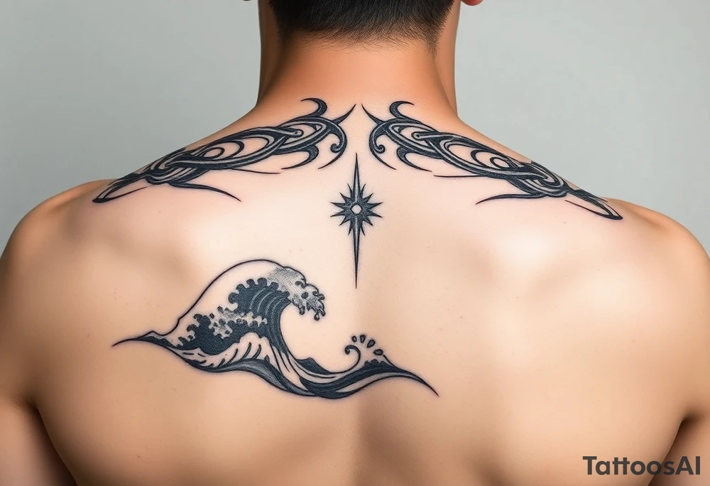 tribal wave patterns tattoo idea