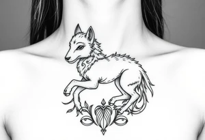 A  sheepwolf growlingas a mystical creature tattoo idea