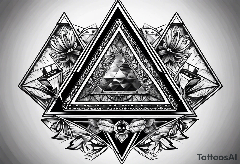 gambling themed triangle forearm tattoo tattoo idea