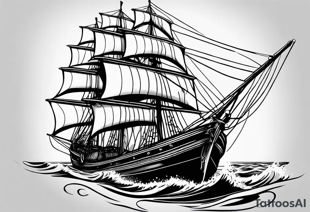 A sailing boat tattoo idea