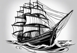 A sailing boat tattoo idea