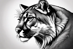 mountain lion face tattoo idea