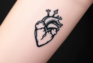 medieval heart woodcut tattoo idea